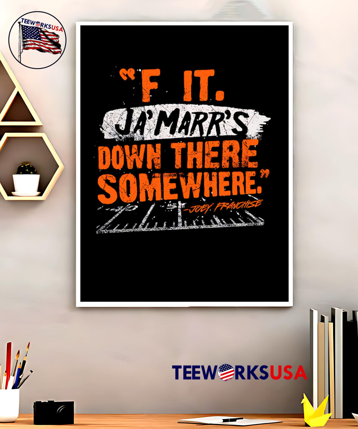 F It. Ja'Marr's Down There Somewhere retro - Adult & Kids T-Shirts, Sweatshirts & Hoodies apparel design preview 5