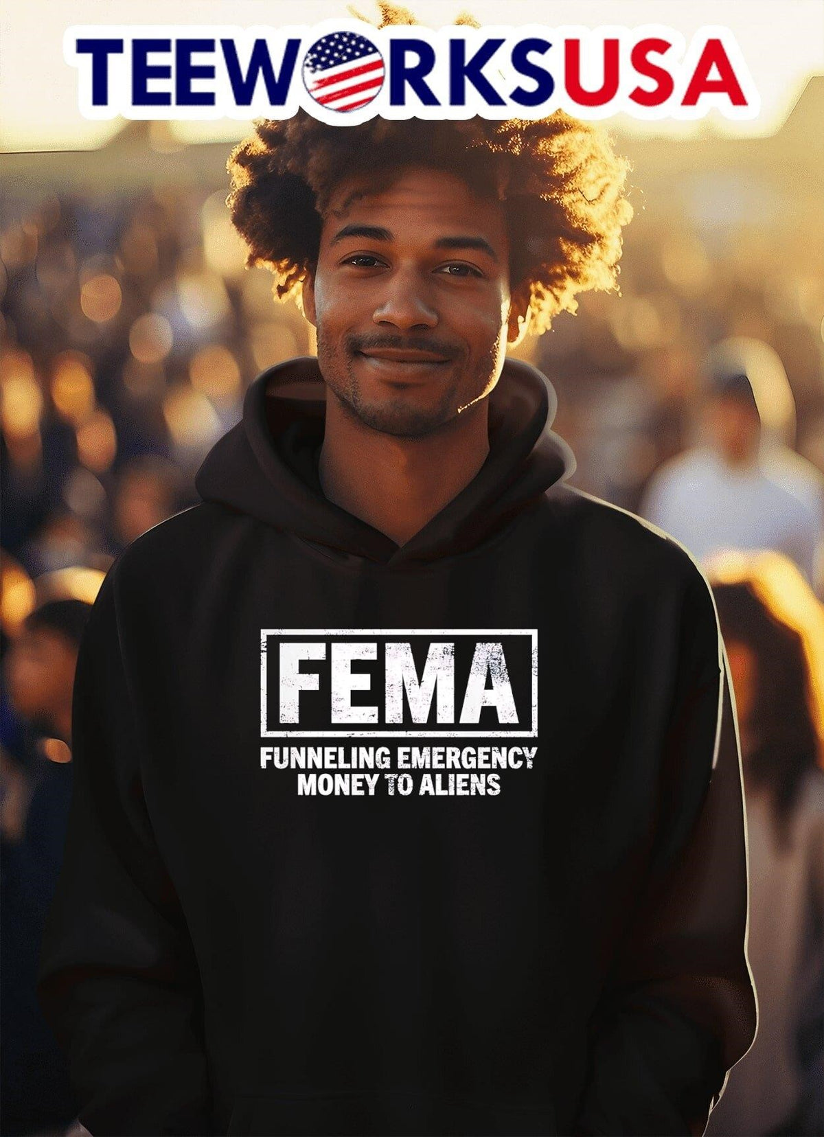 FEMA Funneling Emergency Money To Aliens - Adult & Kids T-Shirts, Sweatshirts & Hoodies apparel design preview 2