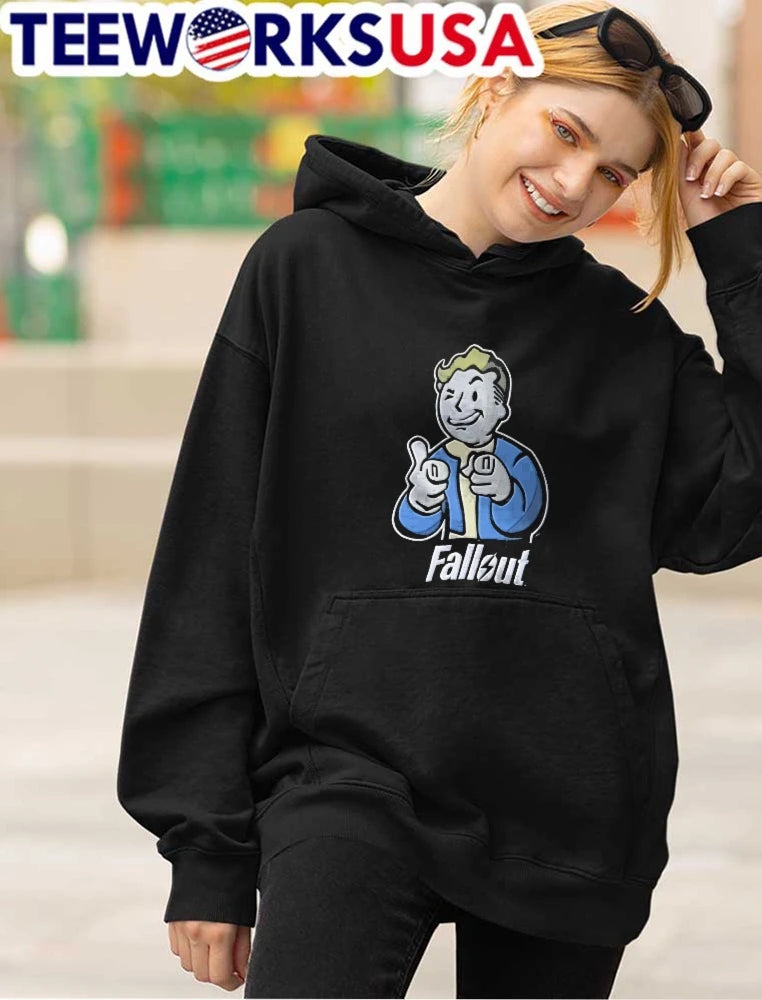 Fallout Vault Boy pointing finger - Adult & Kids T-Shirts, Sweatshirts & Hoodies apparel design preview 4