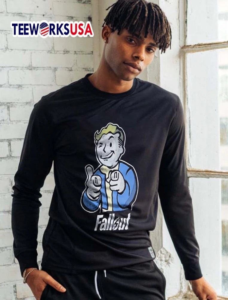Fallout Vault Boy pointing finger - Adult & Kids T-Shirts, Sweatshirts & Hoodies apparel design preview 5