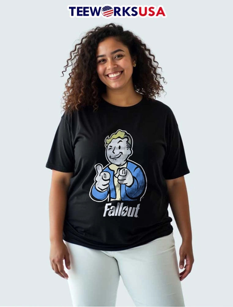 Fallout Vault Boy pointing finger - Adult & Kids T-Shirts, Sweatshirts & Hoodies apparel design preview 3