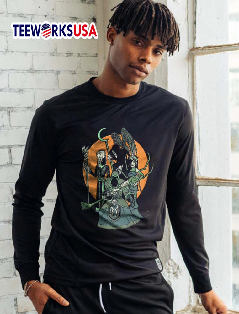 Fantasy evil sorcerer, grim reaper and dark queen - Adult & Kids T-Shirts, Sweatshirts & Hoodies apparel design preview 5
