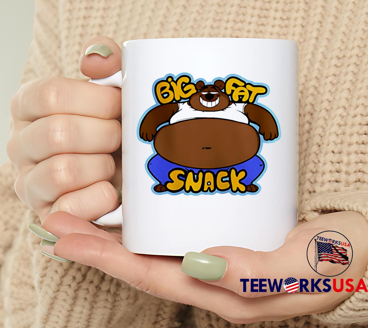 Fat Bear Small Chair Big Snack - Adult & Kids T-Shirts, Sweatshirts & Hoodies apparel design preview 6