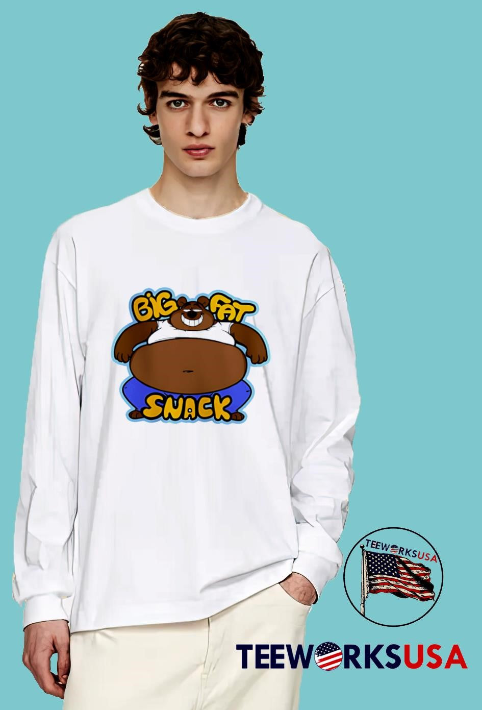 Fat Bear Small Chair Big Snack - Adult & Kids T-Shirts, Sweatshirts & Hoodies apparel design preview 4