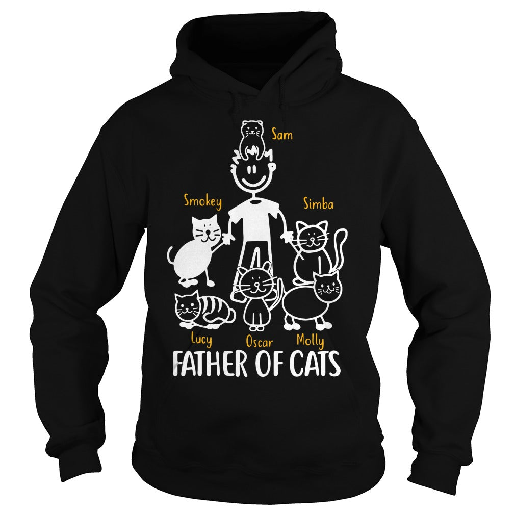 Father Of Cats Black - Adult & Kids T-Shirts, Sweatshirts & Hoodies apparel design preview 4