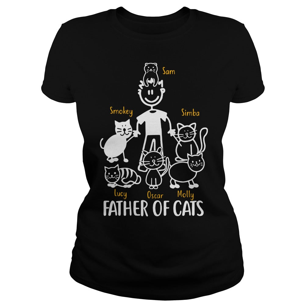 Father Of Cats Black - Adult & Kids T-Shirts, Sweatshirts & Hoodies apparel design preview 2