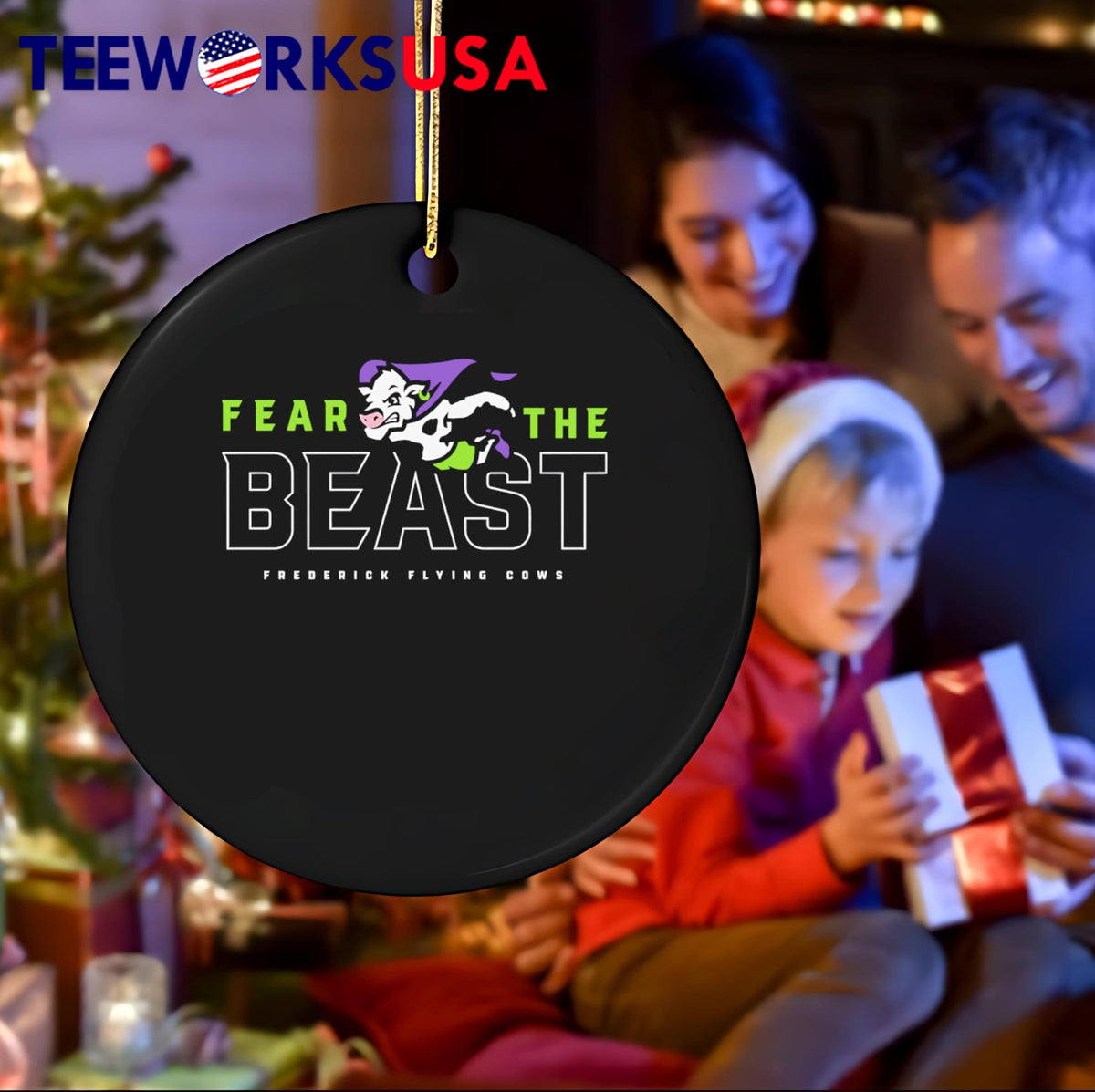 Fear The Beast Flying Cow - Adult & Kids T-Shirts, Sweatshirts & Hoodies apparel design preview 4