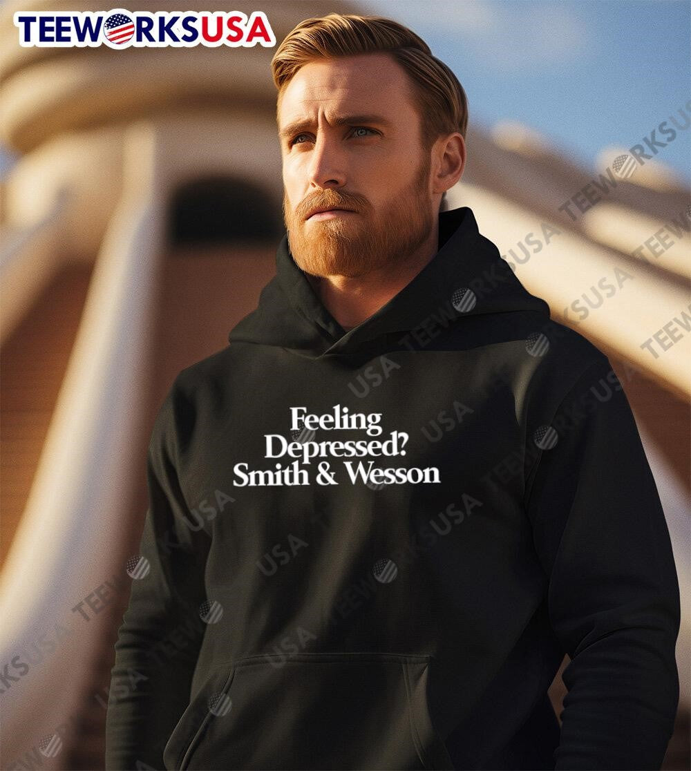 Feeling Depressed Smith And Wesson new - Adult & Kids T-Shirts, Sweatshirts & Hoodies apparel design preview 2