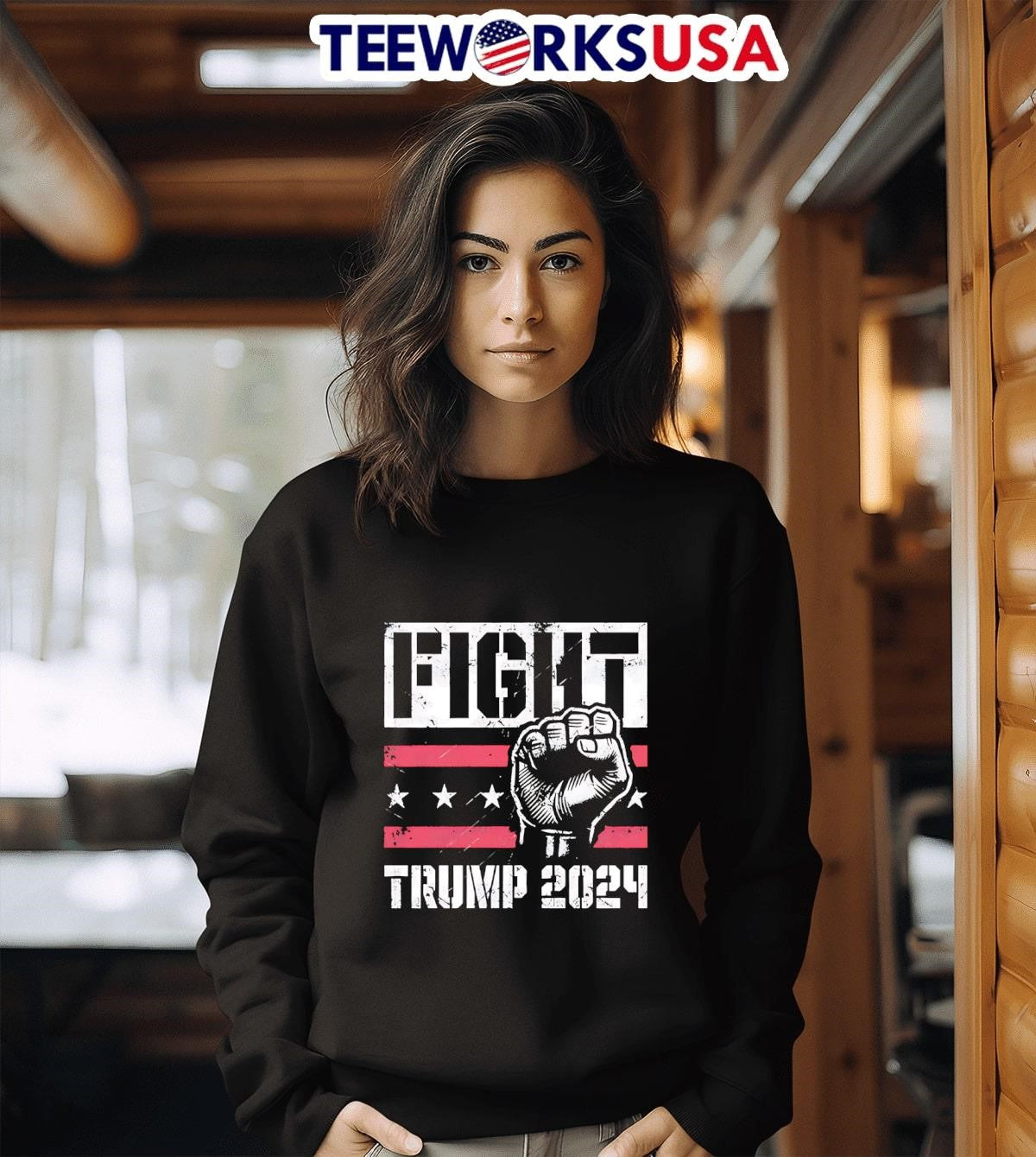 Fight Trump 2024 retro - Adult & Kids T-Shirts, Sweatshirts & Hoodies apparel design preview 3