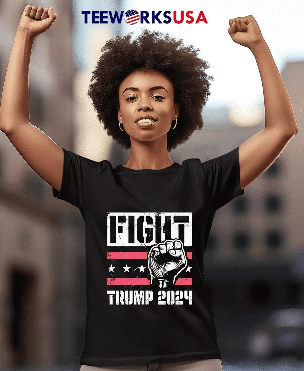 Fight Trump 2024 retro - Adult & Kids T-Shirts, Sweatshirts & Hoodies apparel design preview 4