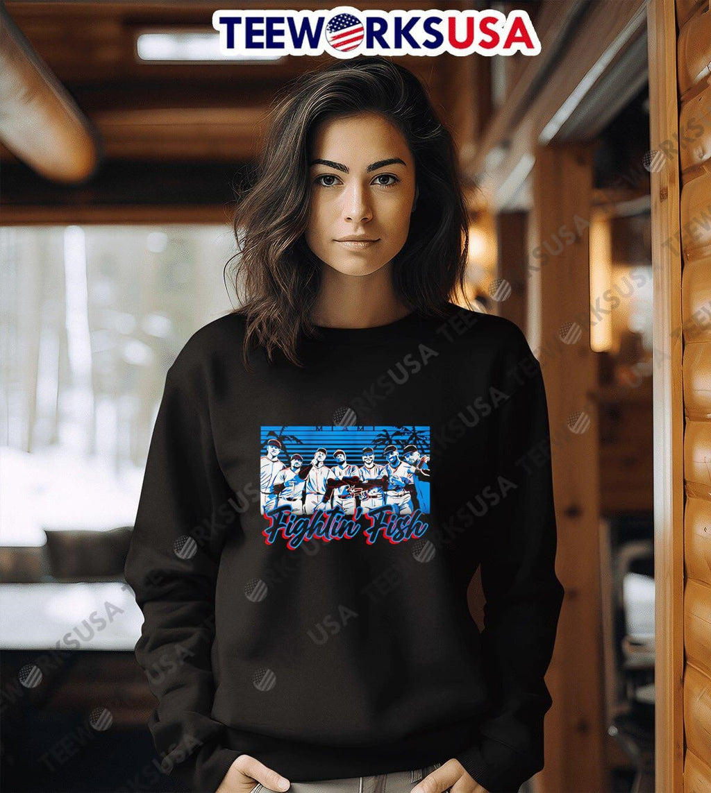 Fightin' Fish Miami Baseball - Adult & Kids T-Shirts, Sweatshirts & Hoodies apparel design preview 6