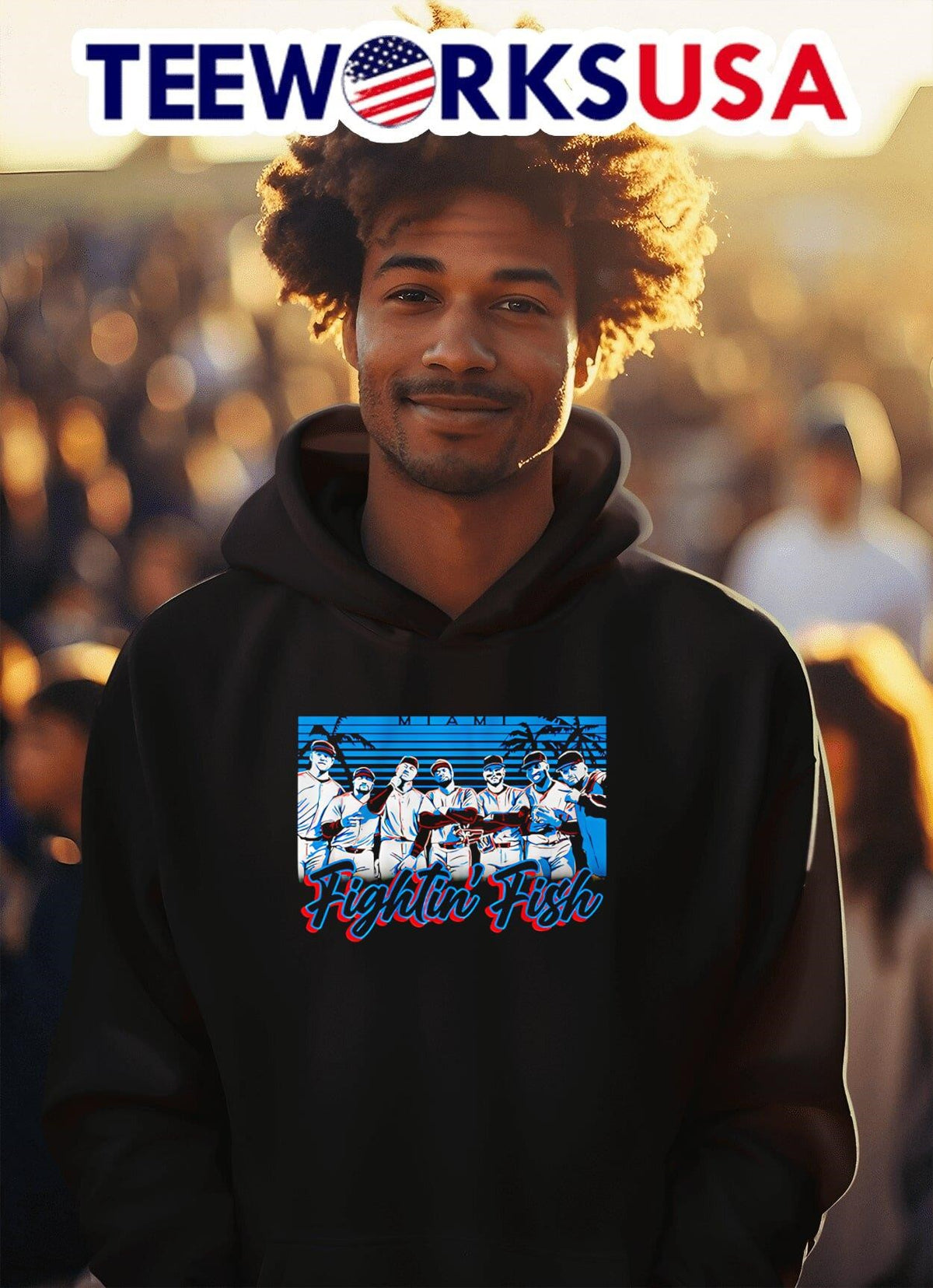 Fightin' Fish Miami Marlins baseball - Adult & Kids T-Shirts, Sweatshirts & Hoodies apparel design preview 2