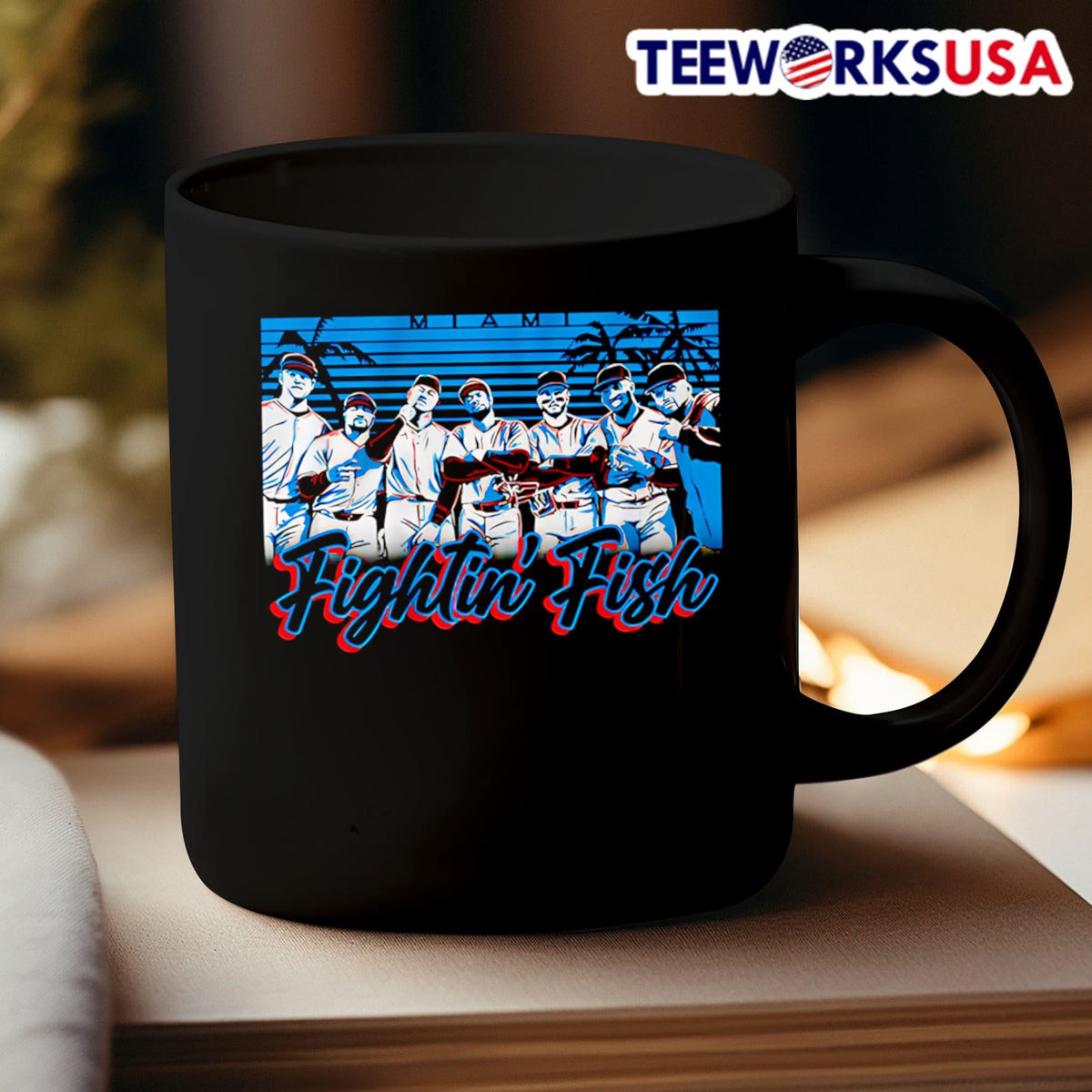 Fightin' Fish Miami Marlins baseball - Adult & Kids T-Shirts, Sweatshirts & Hoodies apparel design preview 3