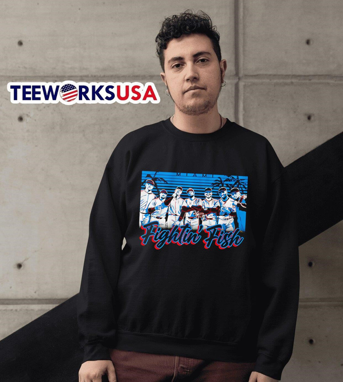 Fightin' Fish Miami Marlins baseball - Adult & Kids T-Shirts, Sweatshirts & Hoodies apparel design preview 6