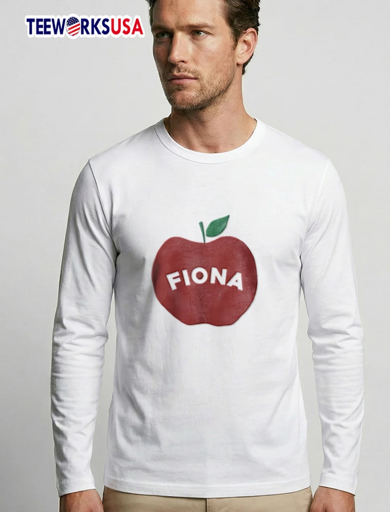 Fiona White Curved Lettering Watercolor Red Apple - Adult & Kids T-Shirts, Sweatshirts & Hoodies apparel design preview 3