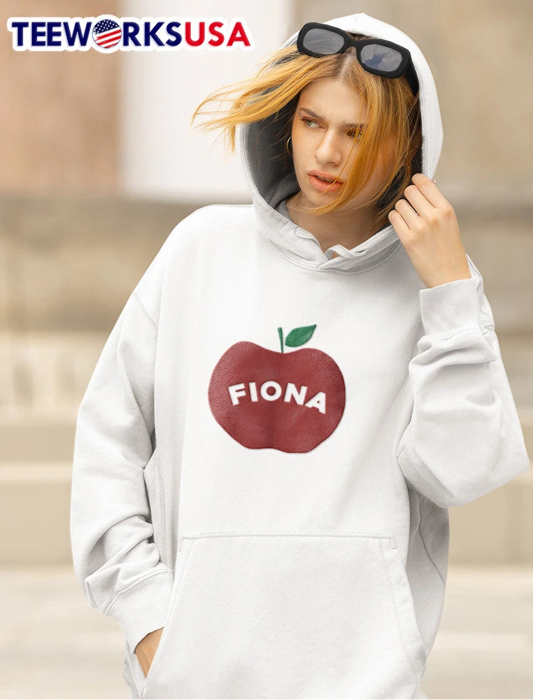 Fiona White Curved Lettering Watercolor Red Apple - Adult & Kids T-Shirts, Sweatshirts & Hoodies apparel design preview 5