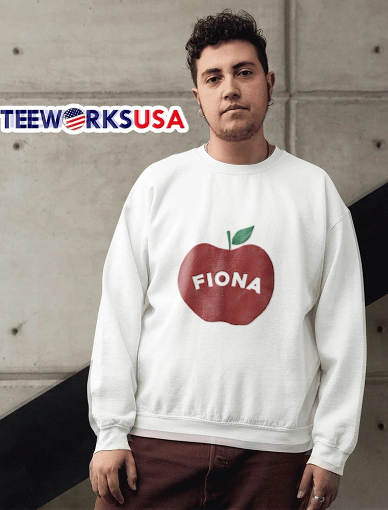 Fiona White Curved Lettering Watercolor Red Apple - Adult & Kids T-Shirts, Sweatshirts & Hoodies apparel design preview 6