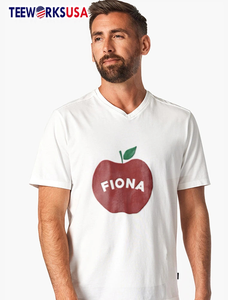 Fiona White Curved Lettering Watercolor Red Apple - Adult & Kids T-Shirts, Sweatshirts & Hoodies apparel design preview 7
