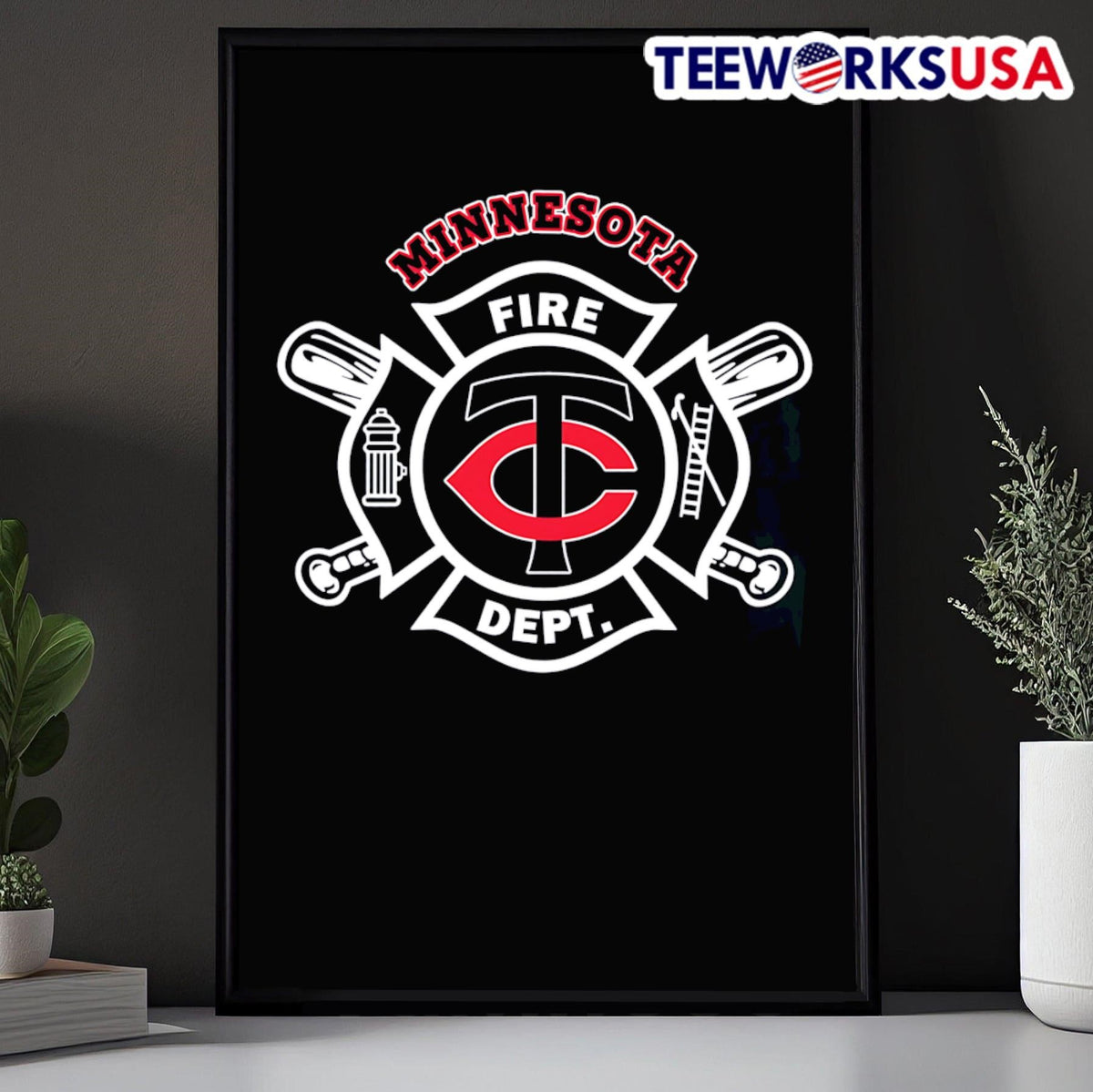 Fire dept Minnesota Twins - Adult & Kids T-Shirts, Sweatshirts & Hoodies apparel design preview 5