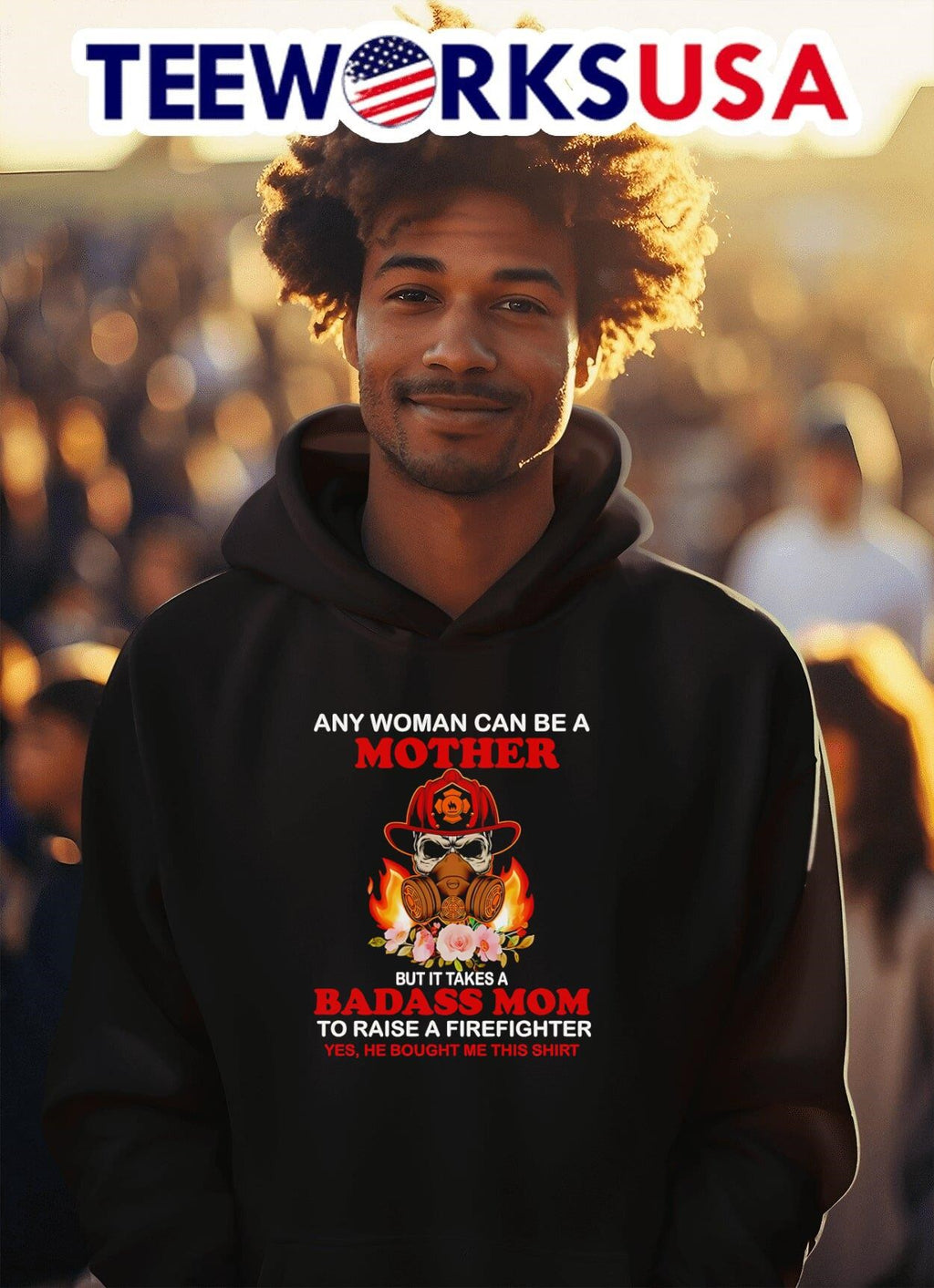 Firefighter any woman can be a mother but it takes - Adult & Kids T-Shirts, Sweatshirts & Hoodies apparel design preview 2