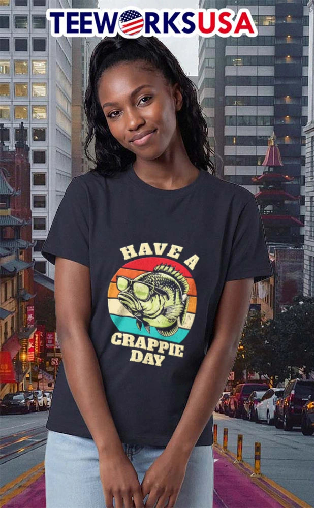Fish have a crappie day retro - Adult & Kids T-Shirts, Sweatshirts & Hoodies apparel design preview 2