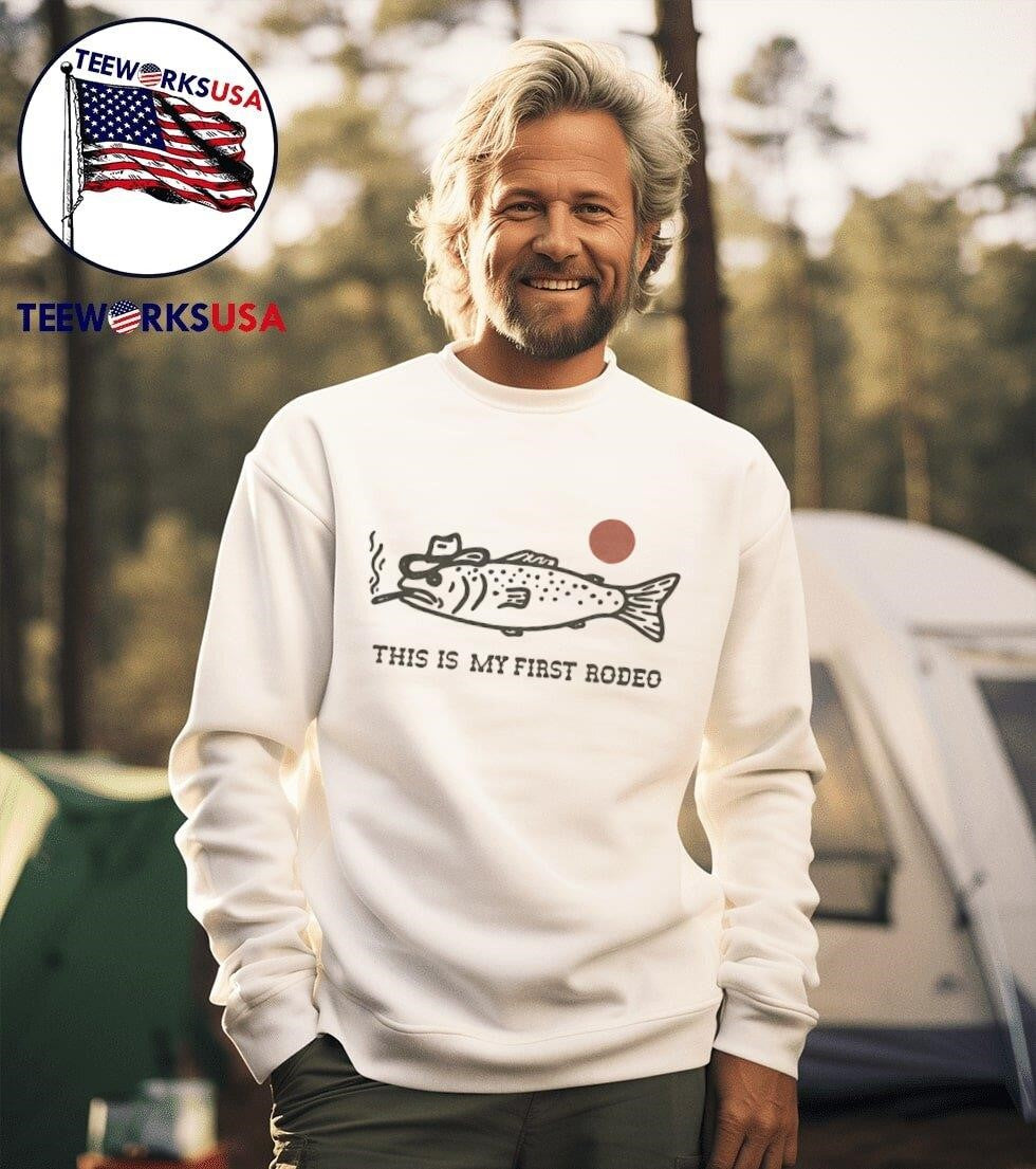 Fish smoking this is my first rodeo - Adult & Kids T-Shirts, Sweatshirts & Hoodies apparel design preview 3