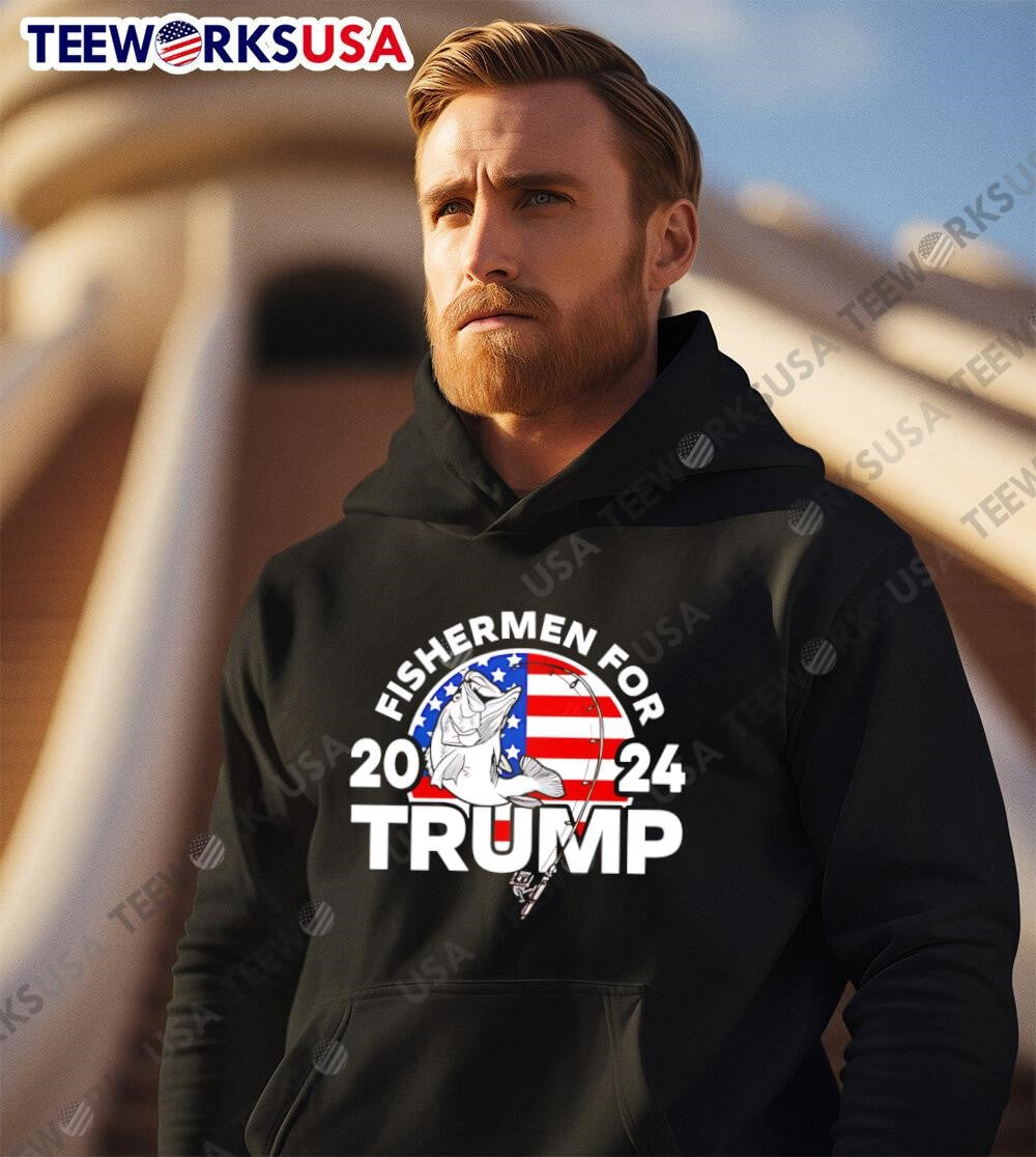 Fishermen For Trump 2024 - Adult & Kids T-Shirts, Sweatshirts & Hoodies apparel design preview 2