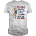 Fishing Makes Me Happy Humans Make My Head Hurt - Adult & Kids T-Shirts, Sweatshirts & Hoodies apparel design preview 1