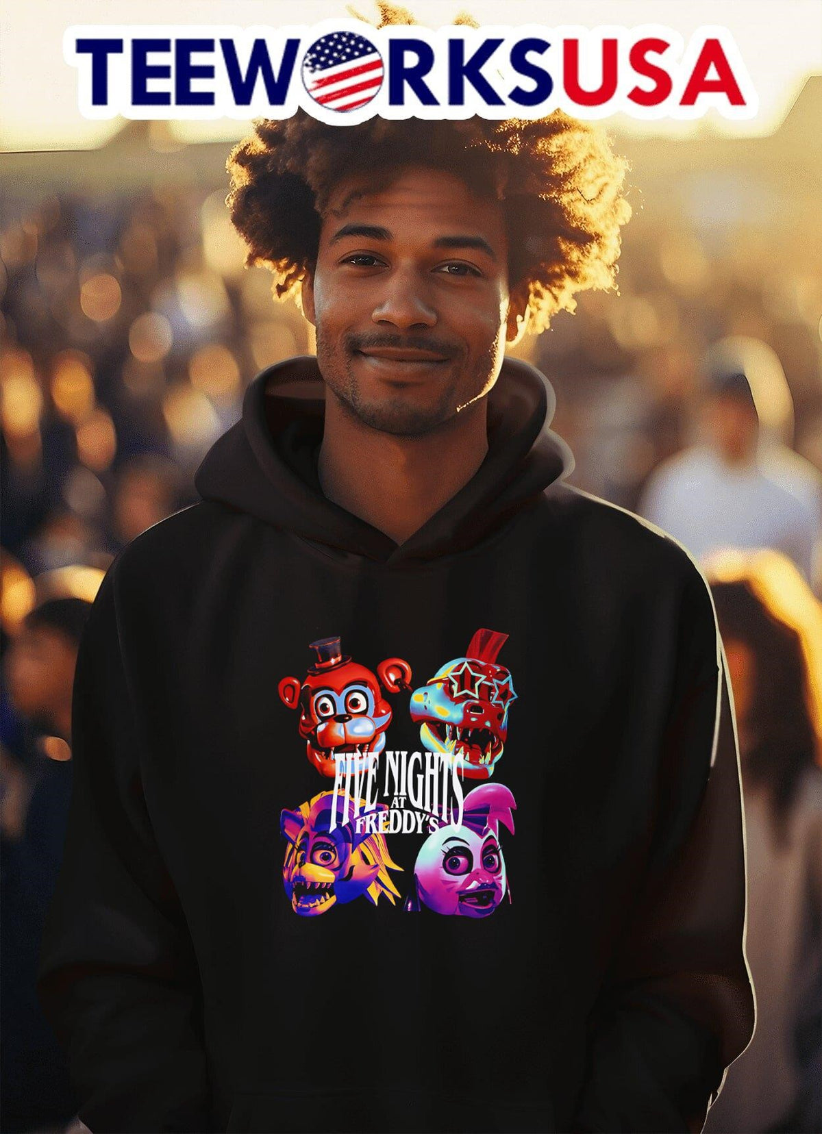 Five Night at Freddy's Glamrock and the Freddy Bunch - Adult & Kids T-Shirts, Sweatshirts & Hoodies apparel design preview 2