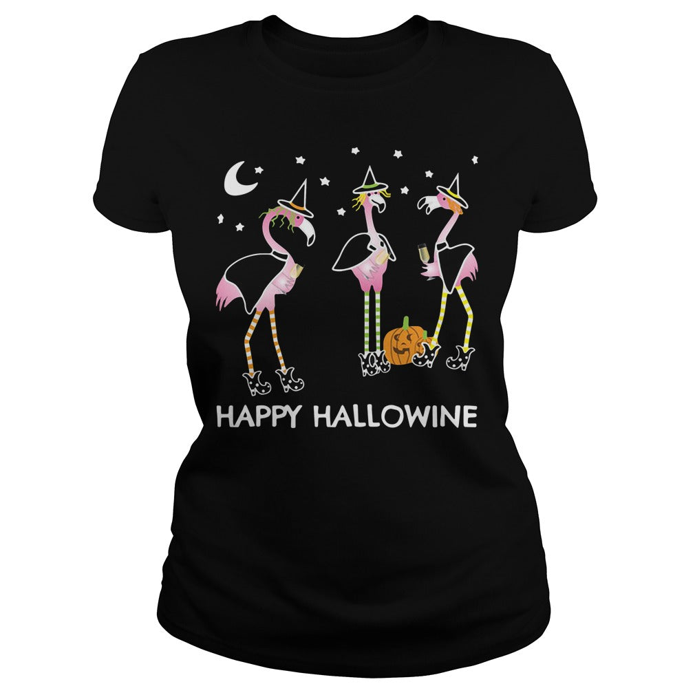 Flamingos Happy Hallowine - Adult & Kids T-Shirts, Sweatshirts & Hoodies apparel design preview 2