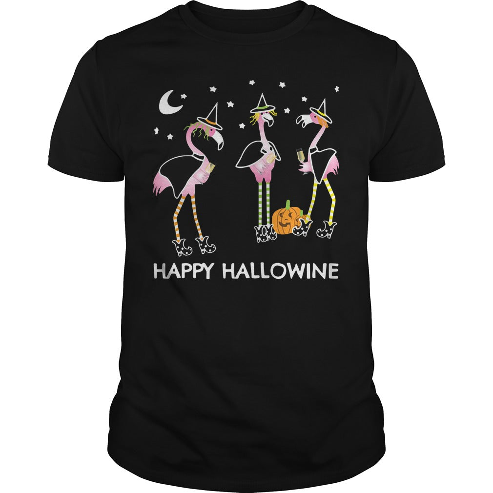 Flamingos Happy Hallowine - Adult & Kids T-Shirts, Sweatshirts & Hoodies apparel design preview 1
