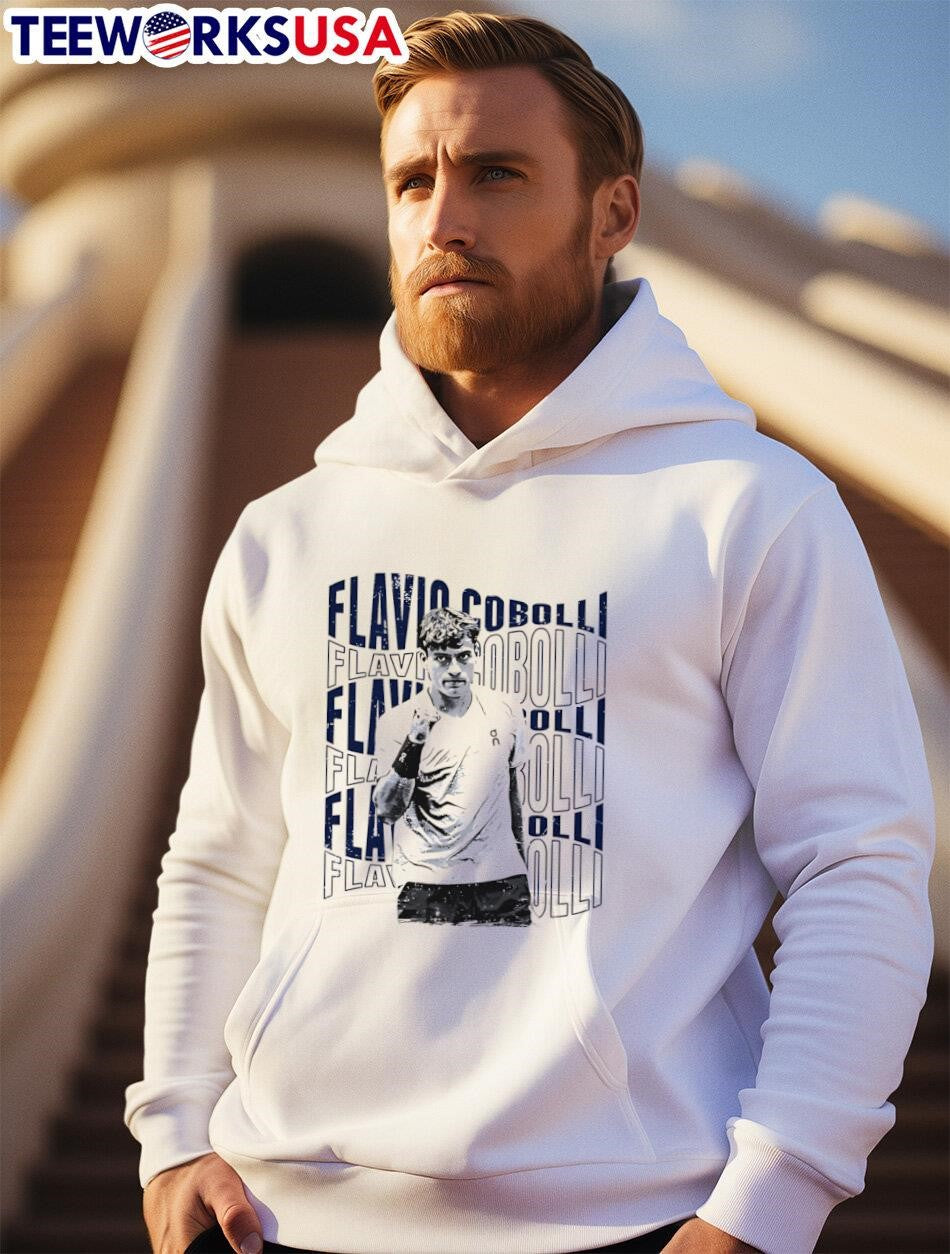 Flavio Cobolli Psychedelic Name - Adult & Kids T-Shirts, Sweatshirts & Hoodies apparel design preview 2