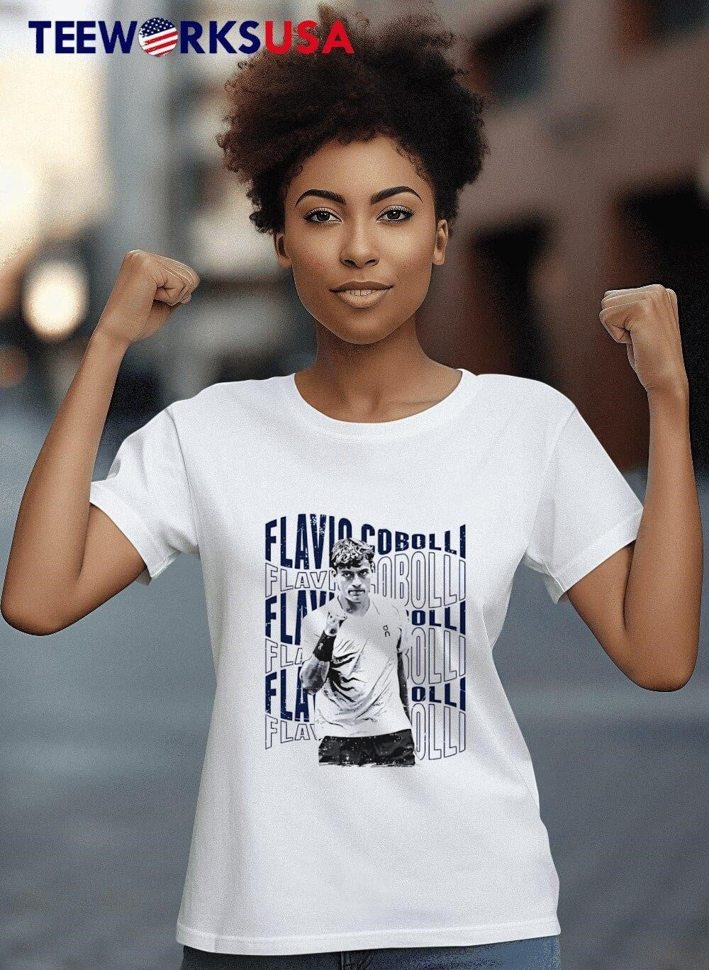 Flavio Cobolli Psychedelic Name - Adult & Kids T-Shirts, Sweatshirts & Hoodies apparel design preview 8