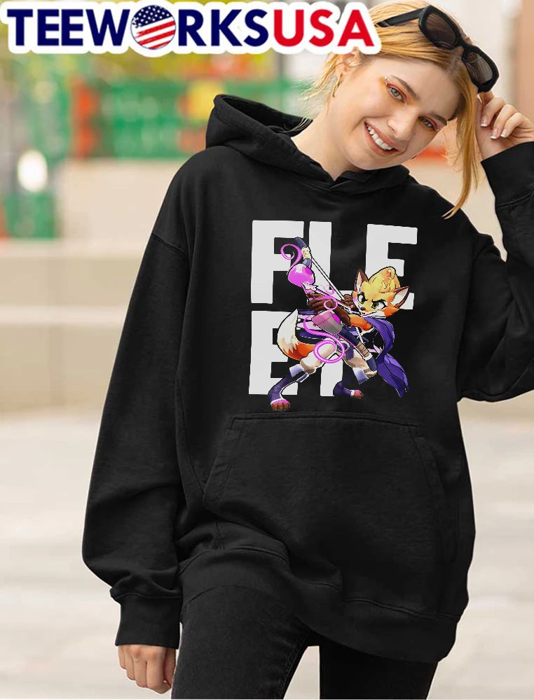Fleet Cartoon Orange Fox Archer Drawing Glowing Pink - Adult & Kids T-Shirts, Sweatshirts & Hoodies apparel design preview 4