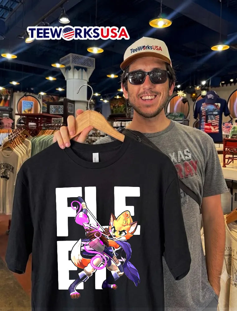 Fleet Cartoon Orange Fox Archer Drawing Glowing Pink - Adult & Kids T-Shirts, Sweatshirts & Hoodies apparel design preview 2