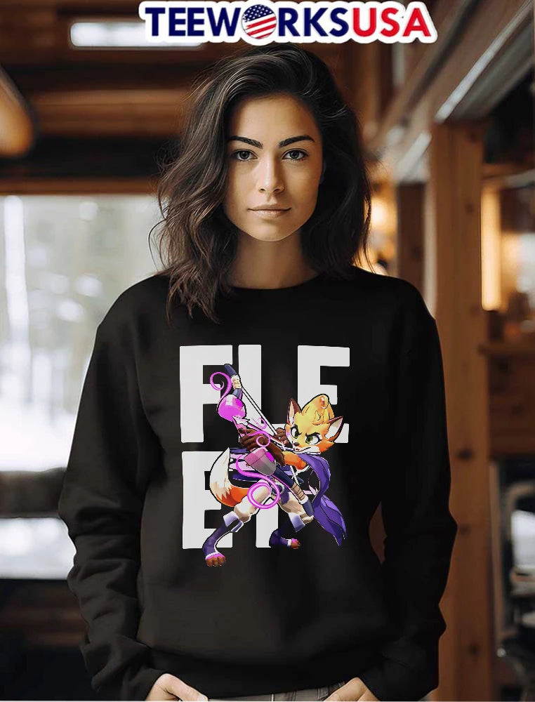 Fleet Cartoon Orange Fox Archer Drawing Glowing Pink - Adult & Kids T-Shirts, Sweatshirts & Hoodies apparel design preview 7
