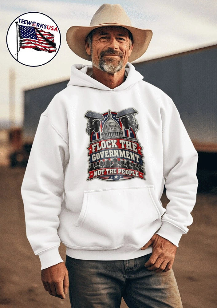 Flock The Government Not People Capitol Surveillance - Adult & Kids T-Shirts, Sweatshirts & Hoodies apparel design preview 3