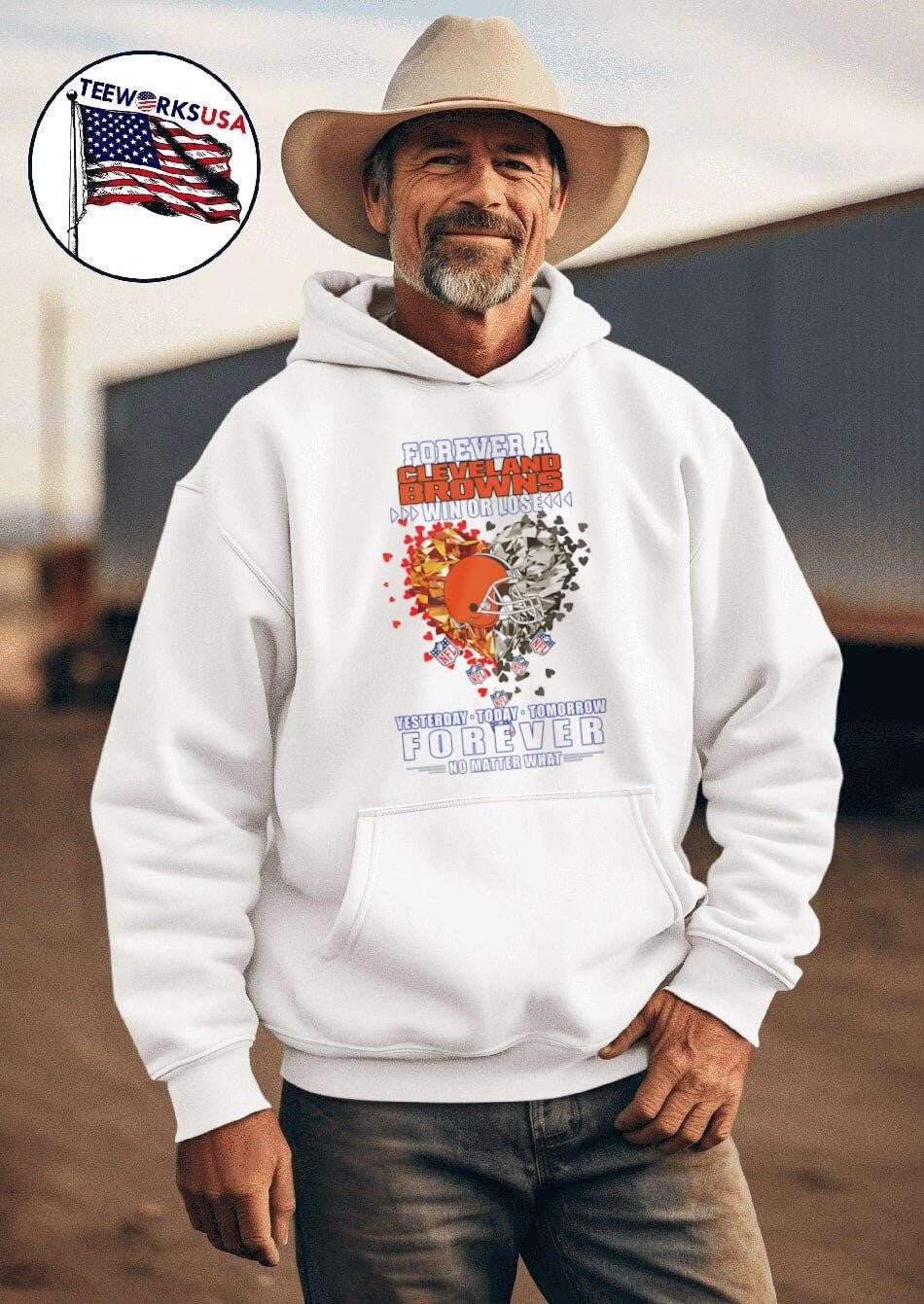 Forever a Cleveland Browns win or lose yesterday - Adult & Kids T-Shirts, Sweatshirts & Hoodies apparel design preview 2