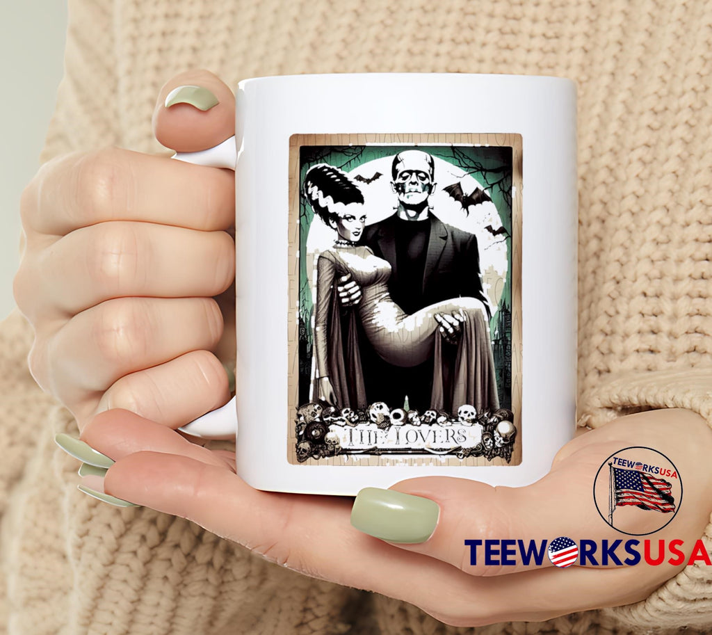Frankenstein The Lovers Card - Adult & Kids T-Shirts, Sweatshirts & Hoodies apparel design preview 6