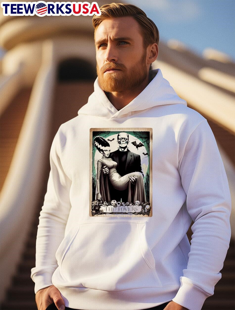 Frankenstein The Lovers Card - Adult & Kids T-Shirts, Sweatshirts & Hoodies apparel design preview 2