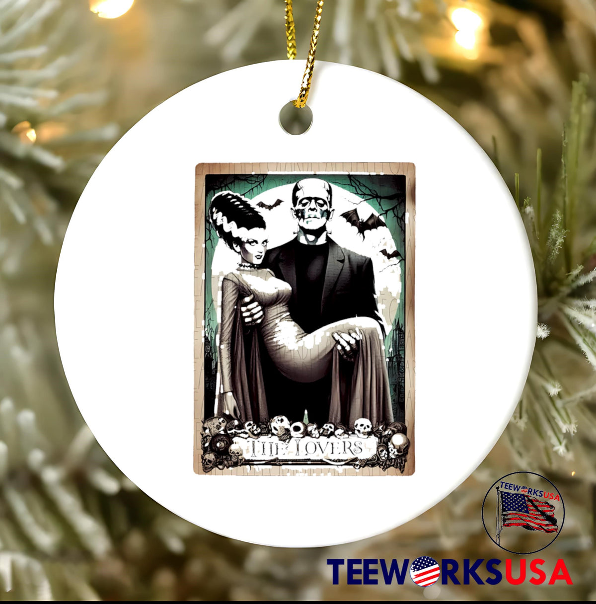 Frankenstein The Lovers Card - Adult & Kids T-Shirts, Sweatshirts & Hoodies apparel design preview 3