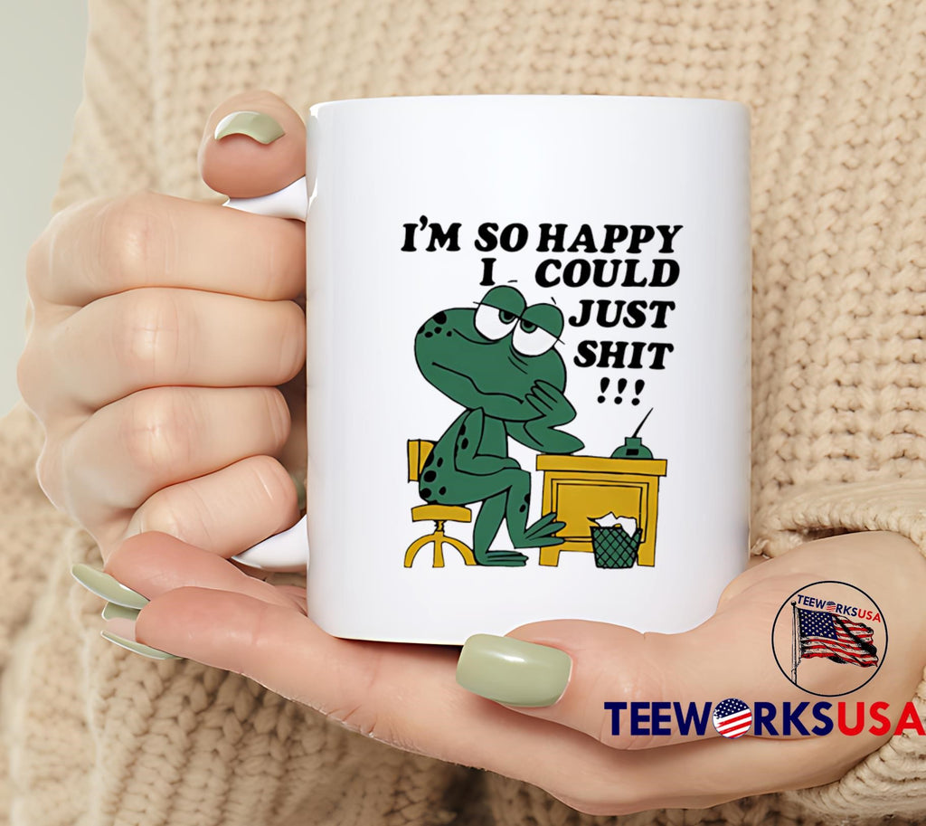 Frog I'm so happy I could just shit - Adult & Kids T-Shirts, Sweatshirts & Hoodies apparel design preview 6