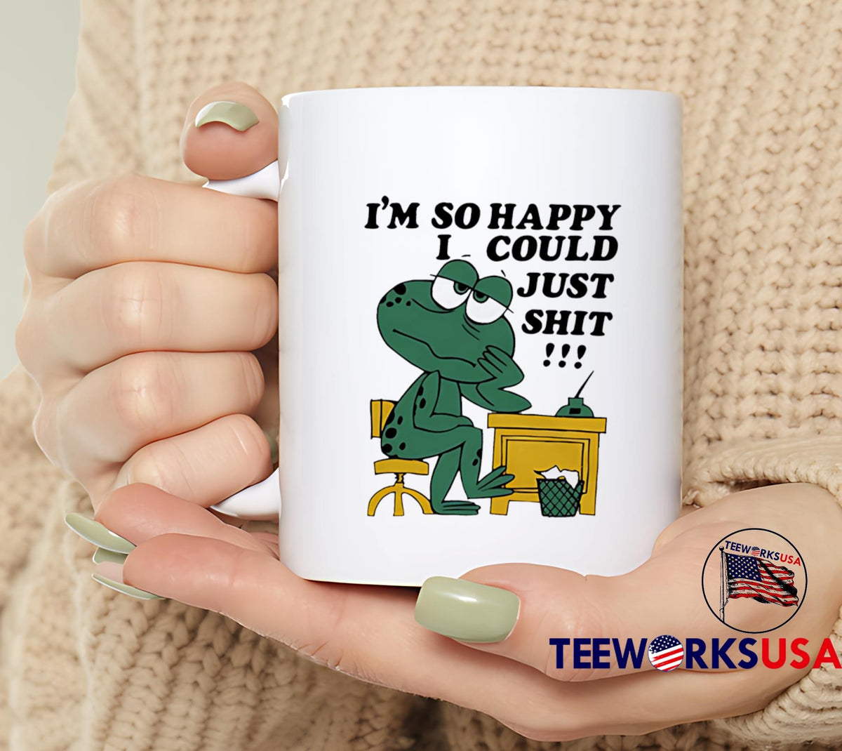 Frog I'm so happy I could just shit - Adult & Kids T-Shirts, Sweatshirts & Hoodies apparel design preview 6