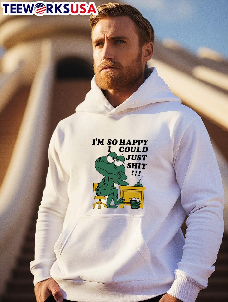 Frog I'm so happy I could just shit - Adult & Kids T-Shirts, Sweatshirts & Hoodies apparel design preview 2