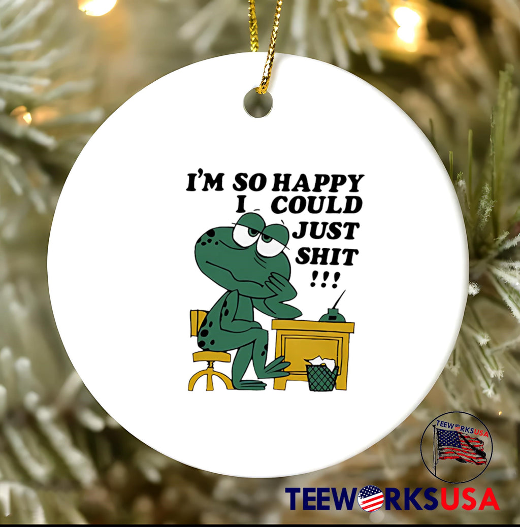 Frog I'm so happy I could just shit - Adult & Kids T-Shirts, Sweatshirts & Hoodies apparel design preview 3