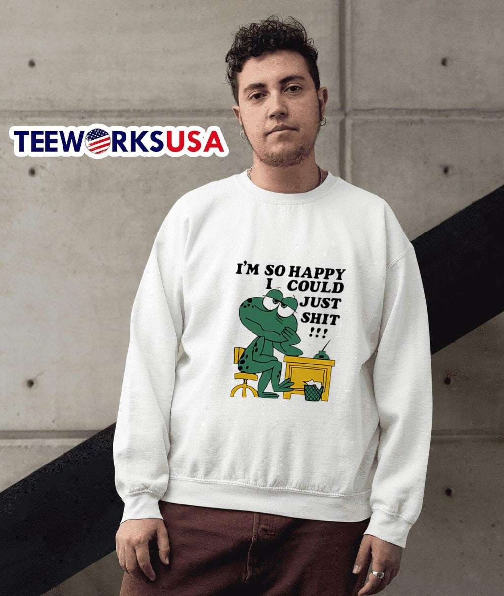 Frog I'm so happy I could just shit - Adult & Kids T-Shirts, Sweatshirts & Hoodies apparel design preview 5