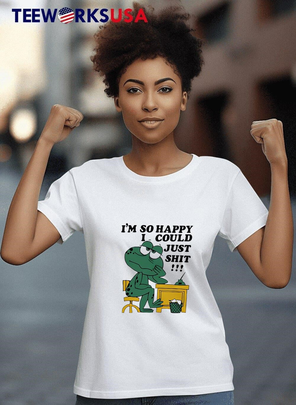 Frog I'm so happy I could just shit - Adult & Kids T-Shirts, Sweatshirts & Hoodies apparel design preview 8