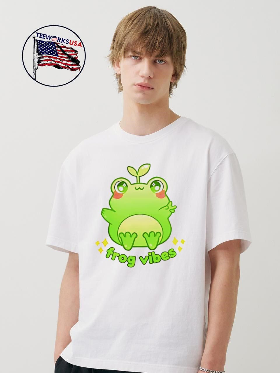 Frog Vibes cute - Adult & Kids T-Shirts, Sweatshirts & Hoodies apparel design preview 1