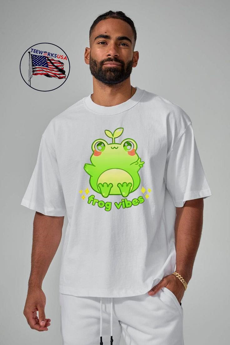 Frog Vibes cute - Adult & Kids T-Shirts, Sweatshirts & Hoodies apparel design preview 5