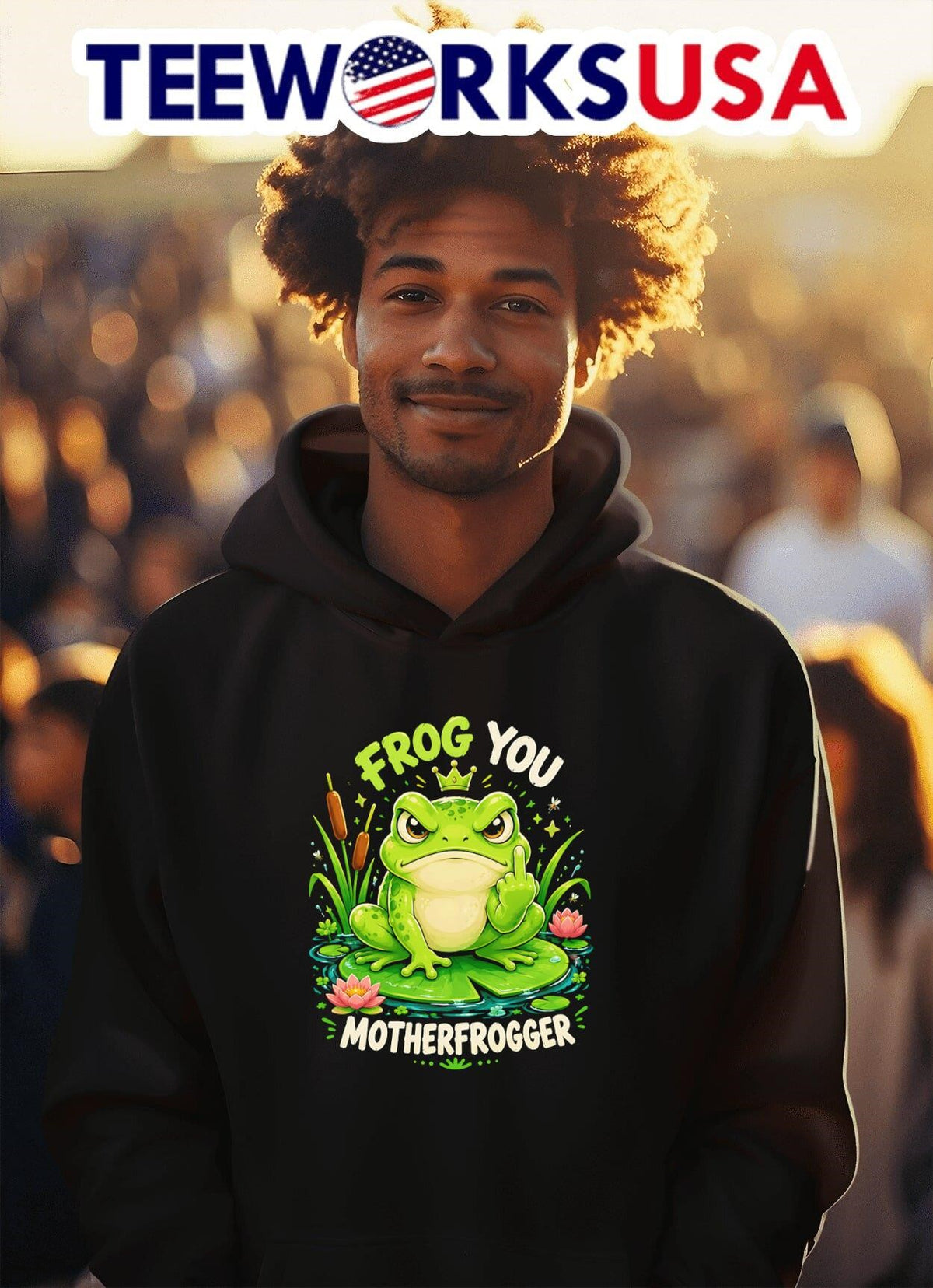 Frog You Motherfrogger - Adult & Kids T-Shirts, Sweatshirts & Hoodies apparel design preview 2
